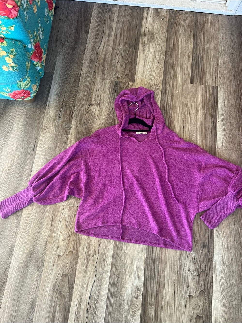 Zenana Outfitters Purple Hooded Lightweight Pullover available S/M and L/XL